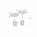 Ver imagem 3 de Conjunto Mesa Lateral de Canto Parma Metal 100% MDF 65cm x 40cm x 40 cm Branco