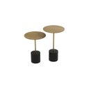 Ver imagem 2 de Conjunto Mesa Lateral de Canto Parma Metal 100% MDF 65cm x 40cm x 40 cm Marrom
