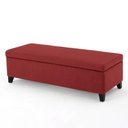 Ver imagem 1 de Recamier Bau Julia 1,60m Suede Vermelho - Inova Decor