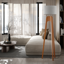 Ver imagem 1 de Luminária de Chão Unidecor Pés Maciços Cúpula Palha