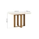 Ver imagem 3 de Conjunto Sala de Jantar Mesa Manu 120cm Tampo MDF e Vidro Canto Arredondado 4 Cadeiras Lily