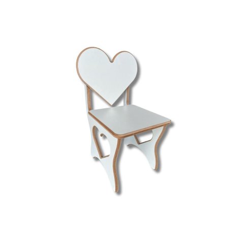 Cadeira Infantil Coração em Mdf