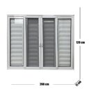 Ver imagem 7 de Janela Veneziana 6 Folhas com Tela Mosqueteira Linha 25 120x200 Branco Esquadrias Bergamo