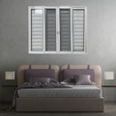 Ver imagem 1 de Janela Veneziana 6 Folhas com Tela Mosqueteira Linha 25 120x200 Branco Esquadrias Bergamo