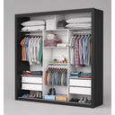 Ver imagem 3 de Guarda Roupa Clara 3 Portas sem Espelho Preto - Carioca