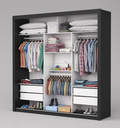 Ver imagem 3 de Guarda Roupa Clara 3 Portas sem Espelho Preto - Carioca