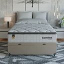 Ver mais imagens de Cama Box Baú Viúva + Colchão Comfort Class Pillow Top Branco/suede Bege