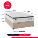 Ver imagem 4 de Cama Box Baú Viúva + Colchão Comfort Class Pillow Top Branco/suede Bege