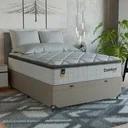Ver imagem 7 de Cama Box Baú Viúva + Colchão Comfort Class Pillow Top Branco/suede Bege