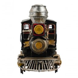 Locomotiva Preta Trem Maria Fumaça 15x38x10cm Estilo Retrô - Vintage - 6