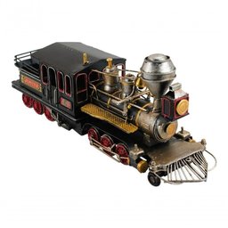Locomotiva Preta Trem Maria Fumaça 15x38x10cm Estilo Retrô - Vintage - 1