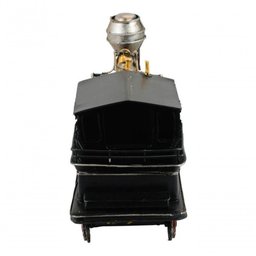 Locomotiva Preta Trem Maria Fumaça 15x38x10cm Estilo Retrô - Vintage - 4