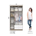 Ver imagem 7 de Guarda Roupa Infantil Bala de Menta 3 Pts Rustico/branco - Henn