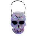 Ver imagem 1 de Cesta de Caveira Branca Decor Halloween C/luz Colorida 18cm