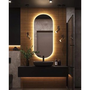 Espelho Oval Led de Parede Decorativo Grande 90x45 Bivolt