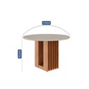 Ver imagem 4 de Mesa para Sala de Jantar Ariela Redonda 109 cm Marrom/Cinamomo/Offwhite