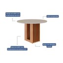 Ver imagem 3 de Mesa para Sala de Jantar Ariela Redonda 109 cm Marrom/Cinamomo/Offwhite