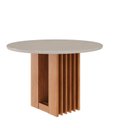 Ver imagem 2 de Mesa para Sala de Jantar Ariela Redonda 109 cm Marrom/Cinamomo/Offwhite