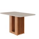 Ver imagem 2 de Mesa para Sala de Jantar Ariela 130 cm Marrom/Cinamomo/Offwhite