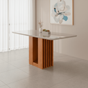 Ver imagem 1 de Mesa para Sala de Jantar Ariela 130 cm Marrom/Cinamomo/Offwhite