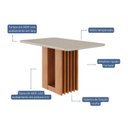 Ver imagem 3 de Mesa para Sala de Jantar Ariela 130 cm Marrom/Cinamomo/Offwhite