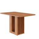 Ver imagem 2 de Mesa para Sala de Jantar Ariela 130 cm sem Vidro Marrom/Cinamomo