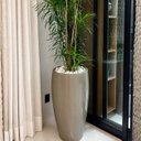 Ver imagem 2 de Vaso de Fibra de Vidro Atenas g 90cm Vitrificado Grande Champagne Brilhante