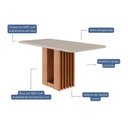 Ver imagem 3 de Mesa para Sala de Jantar Ariela 160 cm Marrom/Cinamomo/Offwhite