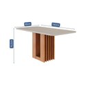 Ver imagem 4 de Mesa para Sala de Jantar Ariela 160 cm Marrom/Cinamomo/Offwhite