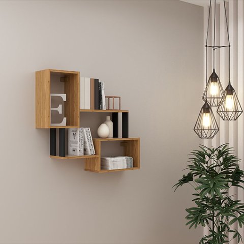 Nichos Decorativos 81,5cm Estilo Industrial F25 Pradel Móveis Pradel F25