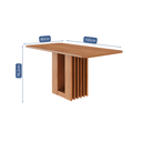 Ver imagem 3 de Mesa para Sala de Jantar Ariela 160 cm sem Vidro Marrom/Cinamomo