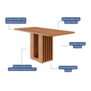 Ver imagem 4 de Mesa para Sala de Jantar Ariela 160 cm sem Vidro Marrom/Cinamomo