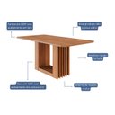 Ver imagem 3 de Mesa para Sala de Jantar Ariela 180 cm sem Vidro Marrom/Cinamomo