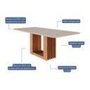 Ver imagem 3 de Mesa para Sala de Jantar Ariela 210 cm Marrom/Cinamomo/Offwhite