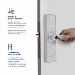 Fechadura Digital de Embutir Esf-de2000b Elsys Prata - 4