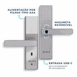 Fechadura Digital de Embutir Esf-de2000b Elsys Prata - 3