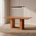 Ver imagem 1 de Mesa para Sala de Jantar Ariela 210 cm sem Vidro Marrom/Cinamomo