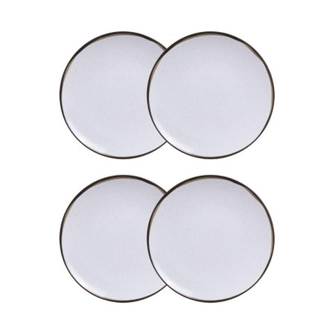 Conjunto 4 Pratos Sobremesa 19cm Canyon Porcelana Tramontina