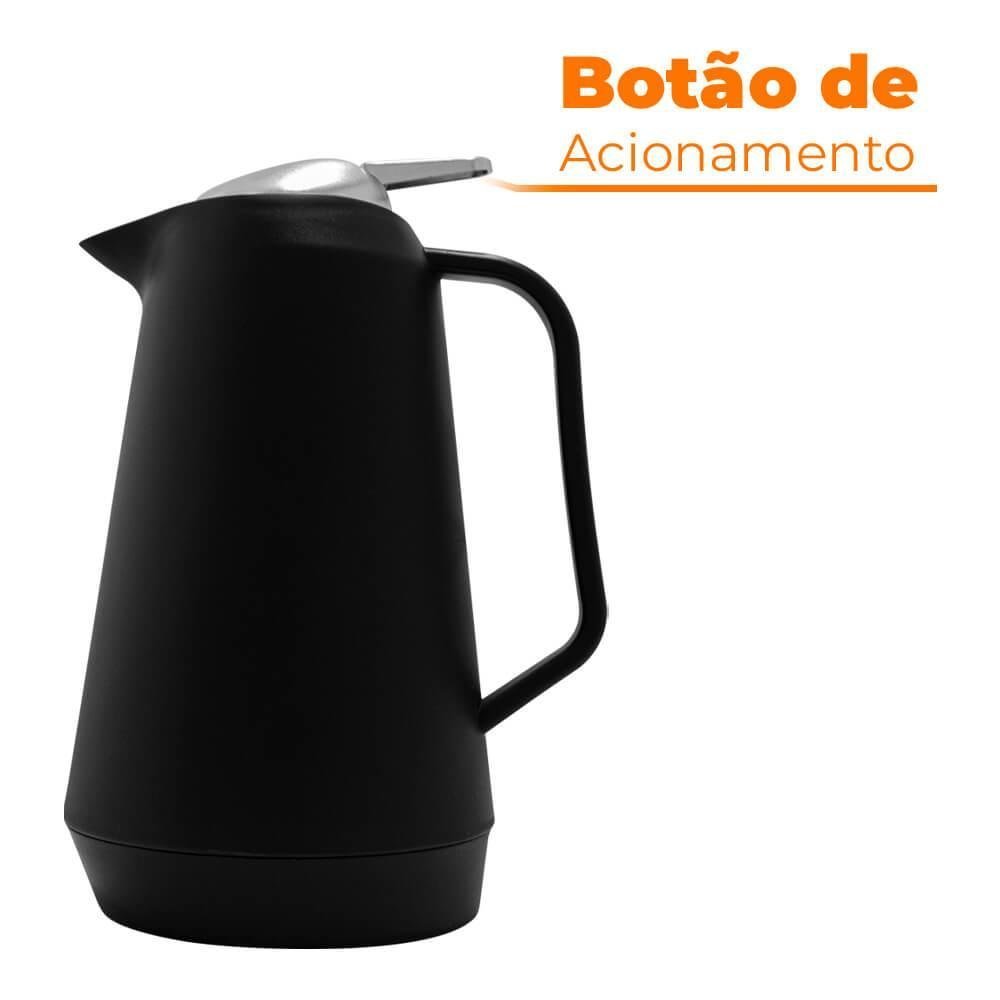 Garrafa Térmica Bule 1L Com Gatilho Preta - Casambiente - 2