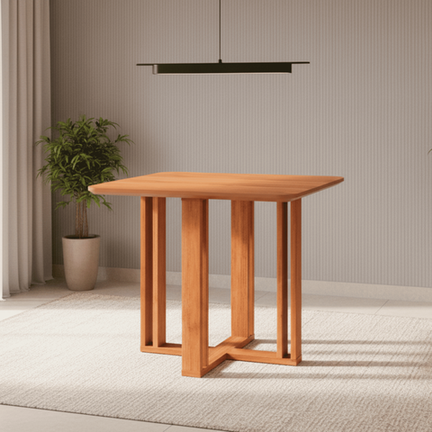 Mesa para Sala de Jantar Flora 95x95 Marrom/Cinamomo