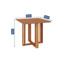 Ver imagem 4 de Mesa para Sala de Jantar Flora 95x95 Marrom/Cinamomo