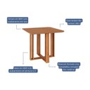 Ver imagem 3 de Mesa para Sala de Jantar Flora 95x95 Marrom/Cinamomo