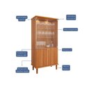 Ver imagem 3 de Cristaleira 2 Portas Vidro e LED MDF Cinamomo 85cm Luiza Cimol