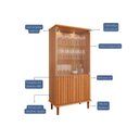 Ver imagem 4 de Cristaleira 2 Portas Vidro e LED MDF Cinamomo 85cm Luiza Cimol Marrom