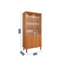 Ver imagem 3 de Cristaleira 2 Portas Vidro e LED MDF Cinamomo 85cm Luiza Cimol Marrom