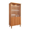Ver imagem 2 de Cristaleira 2 Portas Vidro e LED MDF Cinamomo 85cm Luiza Cimol Marrom