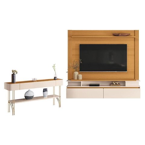 Home Suspenso Astor Cinamomo Off White com Aparador Vivant Off White Cinamomo - Hb Móveis