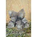 Ver imagem 2 de Poinsetia Prata de Veludo 35cm - Fl854