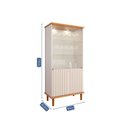 Ver imagem 4 de Cristaleira de Sala de Jantar 2 Portas Luiza Bege/Cinamomo/Offwhite