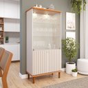 Ver imagem 1 de Cristaleira de Sala de Jantar 2 Portas Luiza Bege/Cinamomo/Offwhite